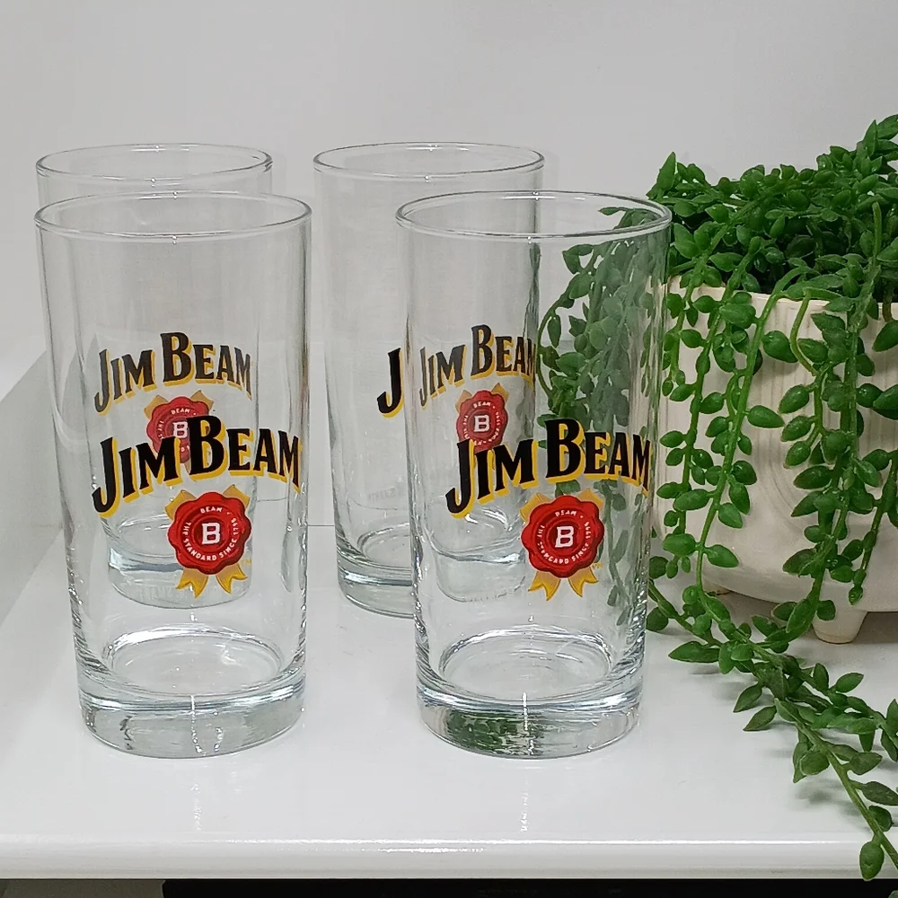 Set Of 4 Jim Beam Drinking Glasses